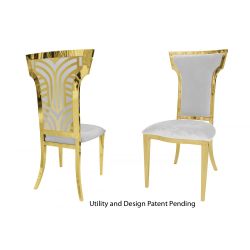 Rockefeller Chair Gold Cushion White