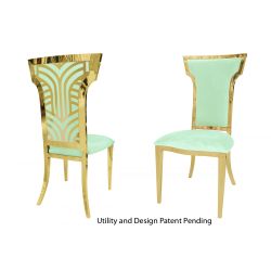 Rockefeller Chair Gold Cushion Mint