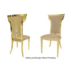 Rockefeller Chair Gold Cushion Champagne