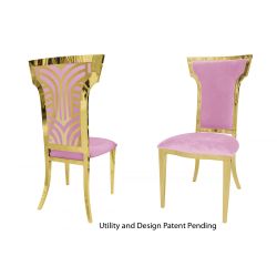 Rockefeller Chair Gold Cushion Light Pink