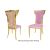 Rockefeller Chair Gold Cushion Light Pink