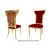Rockefeller Chair Gold Cushion Red