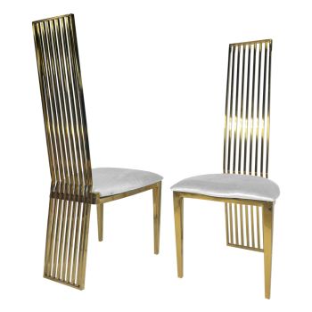 Roseline Chair Gold Cushion White