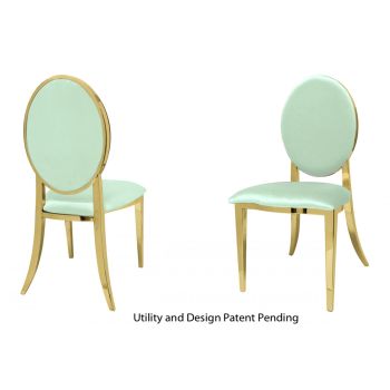 Tiffany Chair Gold Cushion Mint