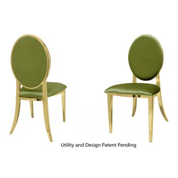 Tiffany Chair Gold Cushion Moss