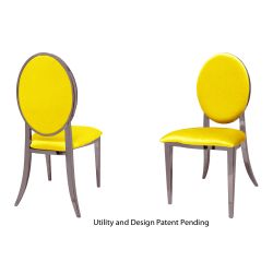 Tiffany Chair Rose Gold Cushion Yellow