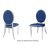 Tiffany Chair Silver Cushion Royal Blue