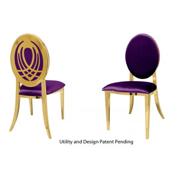 Veronica Chair Gold Cushion Eggplant