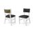 Milano White Chair Gold - Cushion Black Milano White Chair Gold - Cushion Black