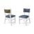 Milano White Chair Gold - Cushion Dusty Blue Milano White Chair Gold - Cushion Dusty Blue