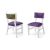 Milano White Chair Gold - Cushion Eggplant Milano White Chair Gold - Cushion Eggplant