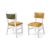 Milano White Chair Gold - Cushion Gold