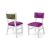 Milano White Chair Gold - Cushion Magenta