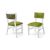 Milano White Chair Gold - Cushion Moss