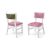 Milano White Chair Gold - Cushion Light Pink