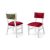 Milano White Chair Gold - Cushion Red