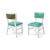 Milano White Chair Gold - Cushion Tiffany Blue