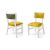 Milano White Chair Gold - Cushion Yellow