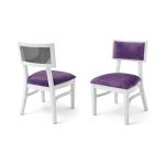 Milano white chair with silver mirrored backrest panel and solid white wood frame for modern luxury event seating