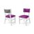 Milano White Chair Silver - Cushion Magenta