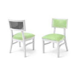 Milano White Chair Silver - Cushion Mint