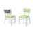 Milano White Chair Silver - Cushion Mint