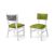 Milano White Chair Silver - Cushion Moss
