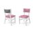 Milano White Chair Silver - Cushion Light Pink