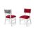 Milano White Chair Silver - Cushion Red