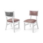 Milano white chair with silver mirrored backrest panel and solid white wood frame for modern luxury event seating