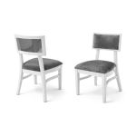 Milano white chair with silver mirrored backrest panel and solid white wood frame for modern luxury event seating