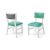 Milano White Chair Silver - Cushion Tiffany Blue