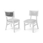 Milano white chair with silver mirrored backrest panel and solid white wood frame for modern luxury event seating