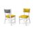Milano White Chair Silver - Cushion Yellow