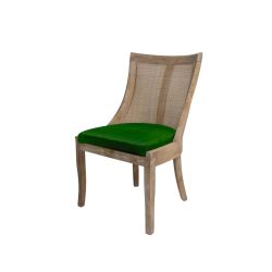 Monaco Chair Natural Cushion Emerald Green