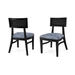Siena Black Chair - Cushion Dusty Blue