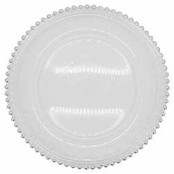 Glass Beaded Charger Plate (SIlver)