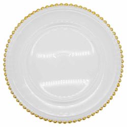 Glass Beaded Charger Plate (Gold)