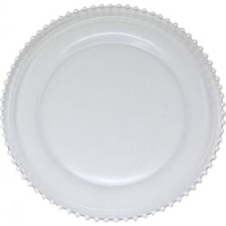 Glass Beaded Charger Plate (Pearl)