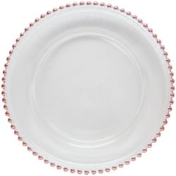 Glass Beaded Charger Plate (Rose Gold)