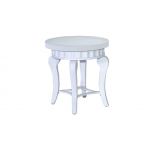 White Capri round end table with smooth circular top and modern base, ideal for event lounge seating