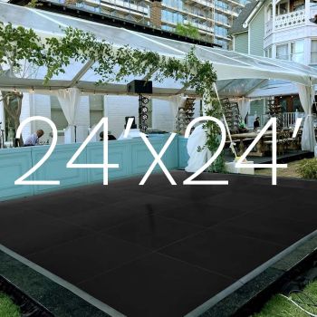 Dance Floor Black Vinyl 3'x3' (Snap lock) 24x24