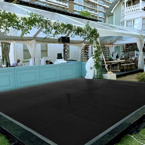 Dance Floor Black Vinyl 3'x3' (Snap lock)