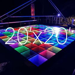 Dance Floor Mirror LED (Glass) 2'x2' for parties up to 130 people 20x20