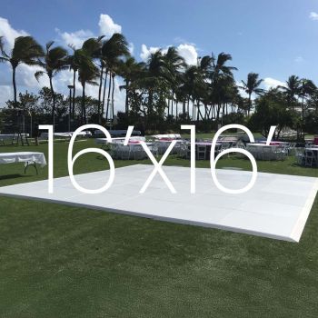 Dance Floor White 4'x4' for parties up to 75 people 16x16
