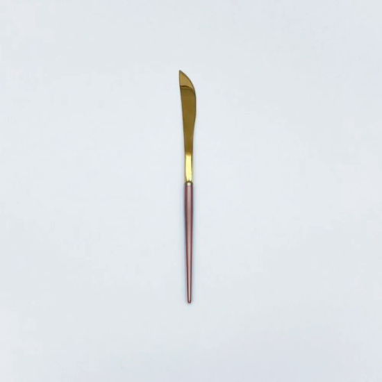 Placeholder graphic reading “Image in Progress” for GOA gold and rose gold dinner knife, product photo not yet available.