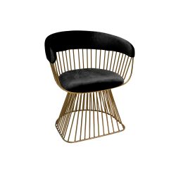 Reflection Accent Chair Art Deco Gold - Black Velvet