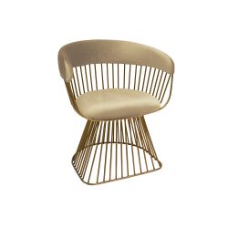Reflection Accent Chair Art Deco Gold - Champagne Velvet