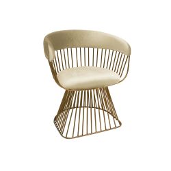 Reflection Accent Chair Art Deco Gold - Ivory Velvet