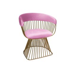 Reflection Accent Chair Art Deco Gold - Light Pink Velvet